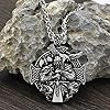 Nordic Viking Odin Raven Cross Rune Necklace for Men, Vintage Odin Raven Sword Necklace Viking Warrior Eagle Axe Hammer Necklace silver #2