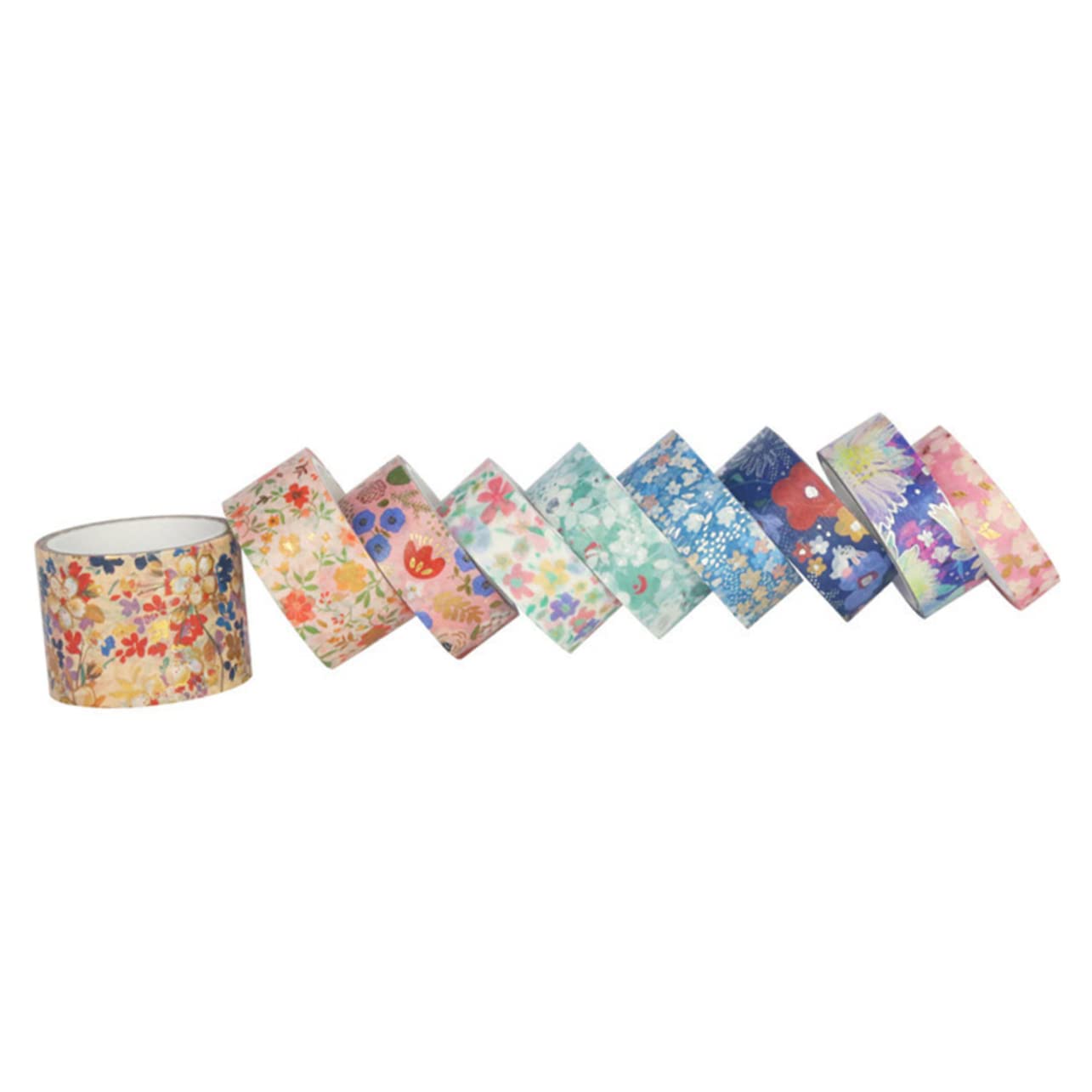Angoily 4 Sätze Washi Tape Mit Blumenmuster Diy Papierklebebänder Für Scrapbooking Journaling Und Bastelprojekte 9 Rollen * 4