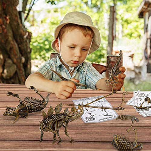 6 Pcs Dinosaur Skeletons, Assembly Dinosaur Toys For Boys And Girls, 3D Puzzle Dinosaur Model For Kids Age 6+ Dinosaur Gift, Festival Gift, Dinosaur Theme Party, Birthday Gift (3 Boxes Of Two Each) #TOP1
