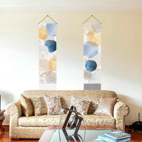 Ahandmaker AJEW-WH0399-069-US20 2Pcs Minimalist Line Tapestry, Watercolor Circle Long Vertical Tapestry Wall Hanging thumb #6