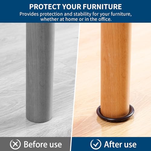 Ezprotekt 1 5/8" Round Reusable Felt Furniture Caster Cups with Carpet Bottom, 16 Pcs Felt Furniture Sliders Floor Protectors Pads to Protect Hardwood, Tile Floors Carpet from Scratches (Brown/Gray) - Image 3