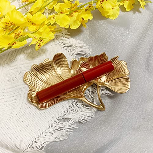 Metal Jewelry Dish, Small Leaf Shaped Ring Holder Jewelry Organizer, Trinket Dish Vanity Tray for Dresser Christmas Birthday Wedding Gifts - Image 6