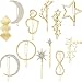 12 Pieces Hair Barrettes Hair Clips Minimalist Gold Hair Pins Women Lady Girl Hair Accessories Rhinestone Pearl Moon Star Pearl Hair Clip Vintage Snap Barrette Comb Stick Claw Crab Clamp