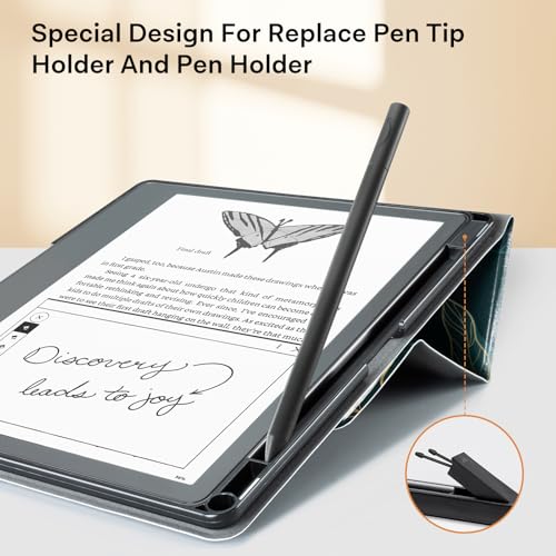 Image of CoBak Stand Case for Kindle Scribe - Premium Folio Leather Cover with Pen Holder, Auto Sleep /Wake - Compatible with 10.2 Inch Kindle Scribe (2022 /2024 Release)