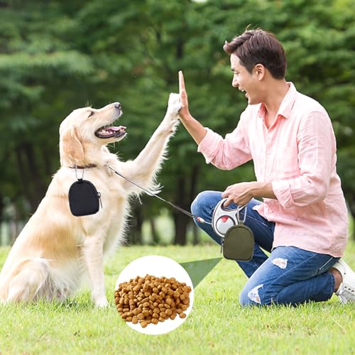 ZYETGH 2 Stück Leckerlibeutel für Hunde, Leckerlitasche für Hunde mit Reißverschluss Futterbeutel Hundetraining Freihändige Hundeleckerli Beutel Tragbare Mini Tasche für Hundetraining