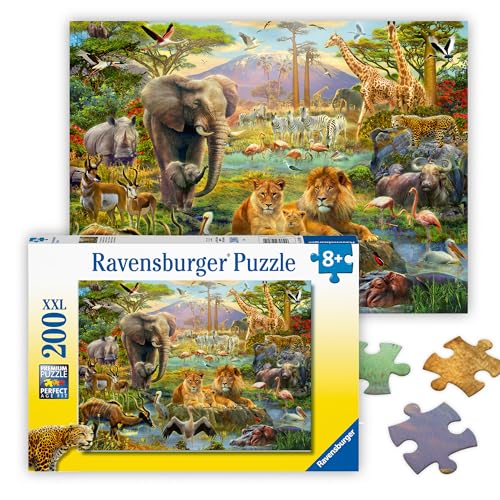 Ravensburger Kinderpuzzle Kinderpuzzle 200 XXL Teile - Tiere in der Savanne