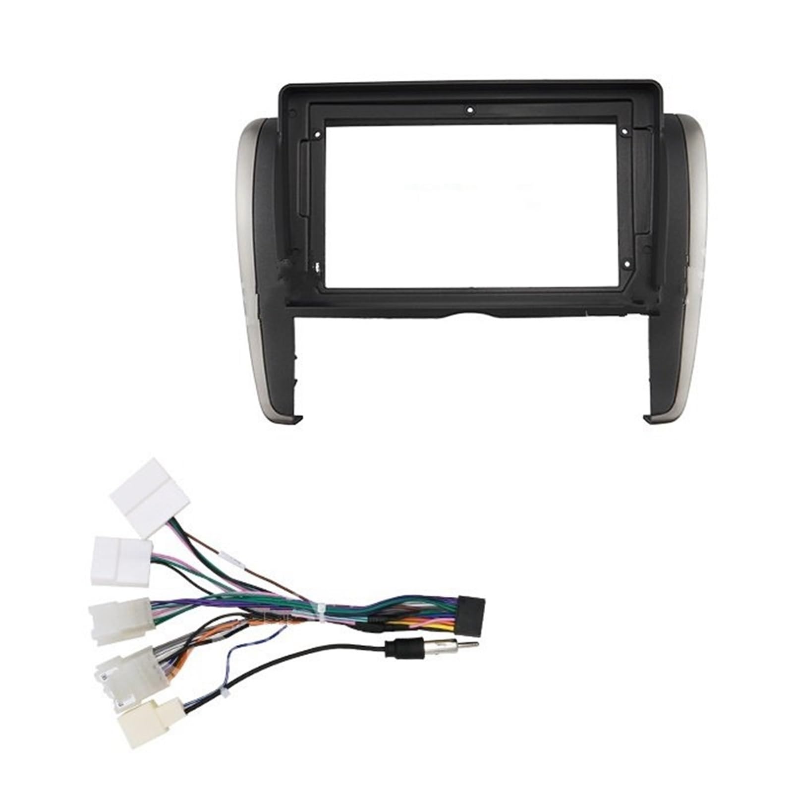 JKELPV Car Radio Frame Kit Fit For TOYOTA ALLION 260 2007-2016 Car Radio Fascia Frame Panel 2Din 9 Inch Cable Canbus Box Radio adapter(Frame and Cable A)