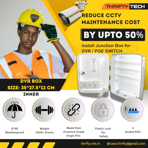 Image of (Big DVR /PoE Box Pack of 4) IP66 CCTV Camera fitting box | Mounting box | Junction box | Pvc box | Waterproof cc camera box. (DVR /nvr /POE Box, 4)
