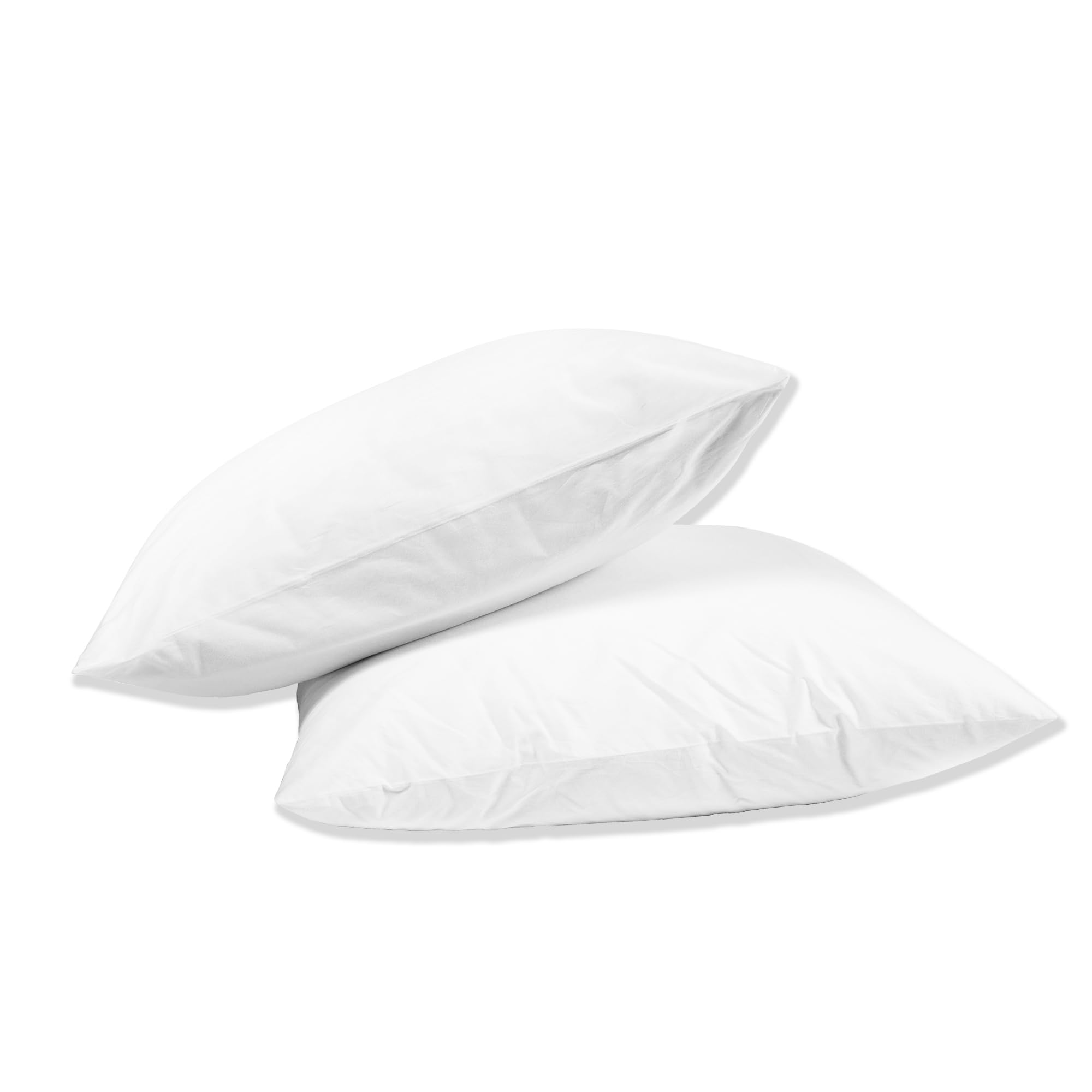 The Cotton Exchange Manchester2 Pack 100% Cotton Standard Pillow cases, Percale Weave, Cool & Crisp, Lightweight & Breathable, White Standard Pillowcases (50 x 75cm)
