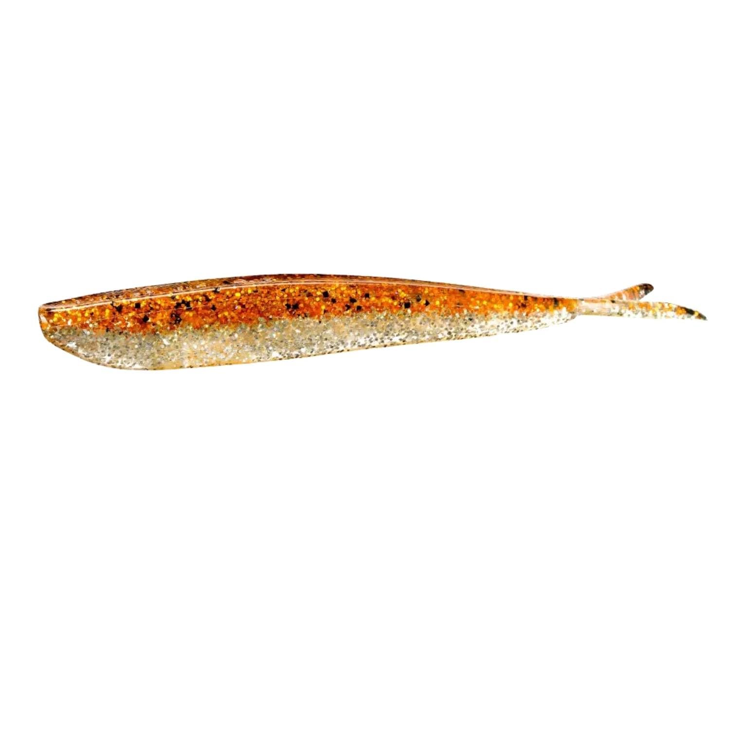 Lunker City Fishing 4" Fin-S Fish Fork Tail Minnow Original Soft Plastic Stick Bait Bass Lure, 10 Per Bag, Made in The USA - 44 Orange Ice โ image 1