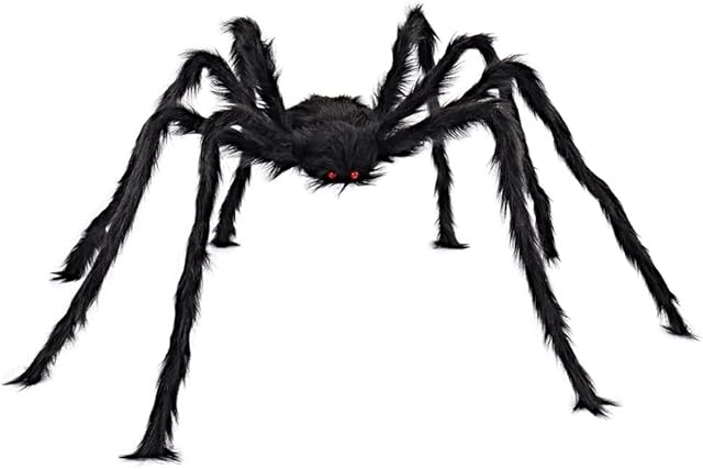 JOYIN 5 ft (60 inch/160cm) Huge Spider Cob Halloween Outdoor Decor Hairy Spider (Black)