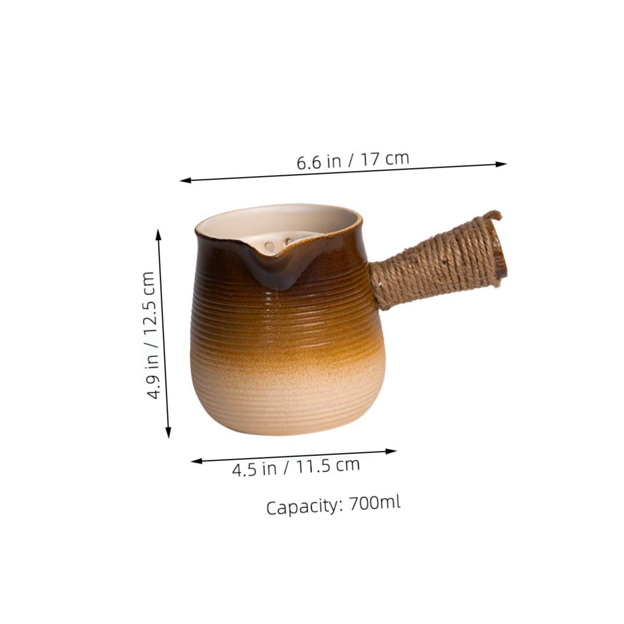 FUNOMOCYA Turkish Coffee Pot Gradient Design Butter Warmer for Stovetop Versatile Kettle for Brewing Coffee Tea Warming Milk Dry Heat Safe Camping Essential