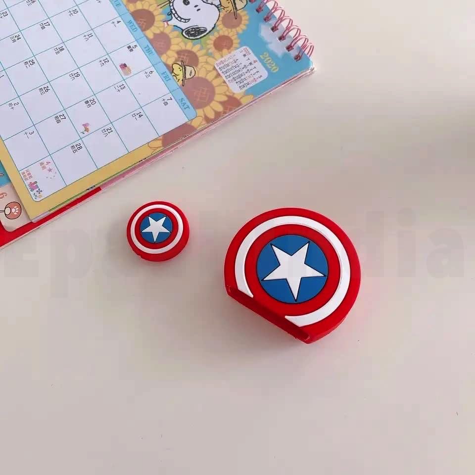 Image of J'TTON Case Cover for 18W /20W iPhone Adapter & USB-C Cable | Cute 3D Cartoon Character (Red Cap America)
