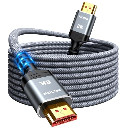 SNOWKIDS HDMI Kabel 8K 7.5M, HDMI 2.1 Kabel 48Gbps Ultra Highspeed 8K@60Hz 4K@120Hz 7680P eARC HDR10 DTS:X 3D HDCP 2.2&2.3, Kompatibel mit PS5/4/3 HDTV Monitor