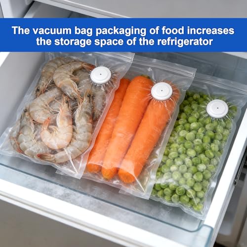 Image of RAIN SPIRIT Reusable Vacuum Sealer Bags for Food, 60 Packs (20L&20M&20S) BPA-Free Food Storage Bags, Leakproof Sous Vide Bags for Freezer, Microwave, Dishwasher Safe, Preserve Freshness for Meal Prep