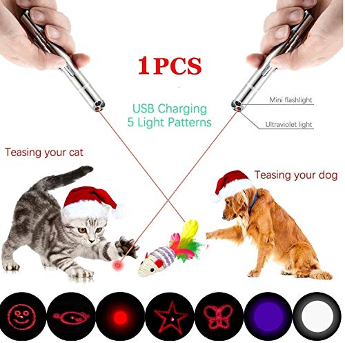 YOMOZEM Juguete para Gato Recargable, Juguete para Gato Interactivo, Juguete para Gato Ligero con ratón Sisal