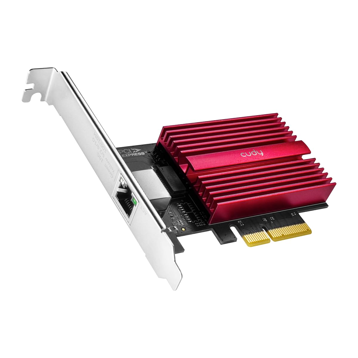 Cudy Karta sieciowa 10 GB PCIe, adapter 10G Base-T, Flow Control, 10 Gigabit Ethernet adapter do Windows 11/10, Windows Server 2022 i Linux, w zestawie kabel sieciowy