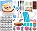 Tortenplatte Drehbar Tortenständer Kuchen Drehteller Cake Decorating Turntable mit Zuckerguss,Edelstahl Spritztüllen,Backzubehör,Cupcake Förmchen,Kuchen Dekorieren (290PCS)