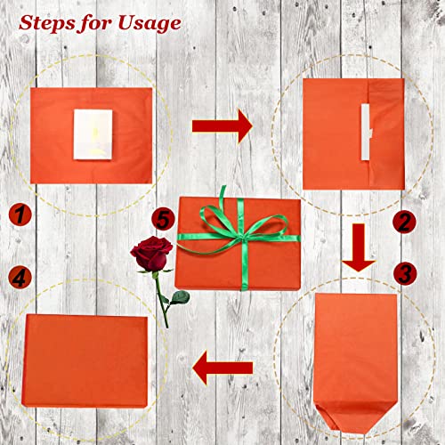 Image of 100 Sheets Orange Tissue Paper Artdly 14 x 20 Inches Plum Tissue Paper Bulk for Weddings Birthday DIY Project Wrapping Crafts Decor