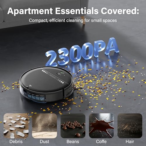 Image of Robot Vacuum and Mop Combo, 2 in 1 Robotic Vacuum Cleaner for Pet Hair, Low Profile Automatic Vacuum Cleaner for Hard Floor and Carpet with App /Voice /Remote Control, Anti-Fall /Anti-Bump, Auto Recharge