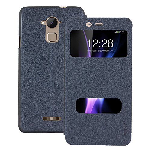 Image of Heartly GoldSand Sparkle Luxury PU Leather Window Flip Stand Back Case Cover for Coolpad Note 3 / Coolpad Note 3 Plus - Best Black