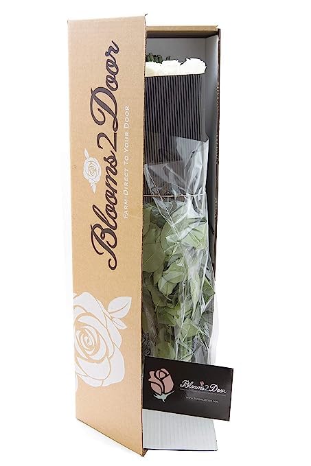 Miniatura 3 de Blooms2Door Prime Next Day Delivery - Colección para el Día de la Madre - 25 rosas blancas (fresco-fresca - 19.7 in) - Granja directa al por mayor
