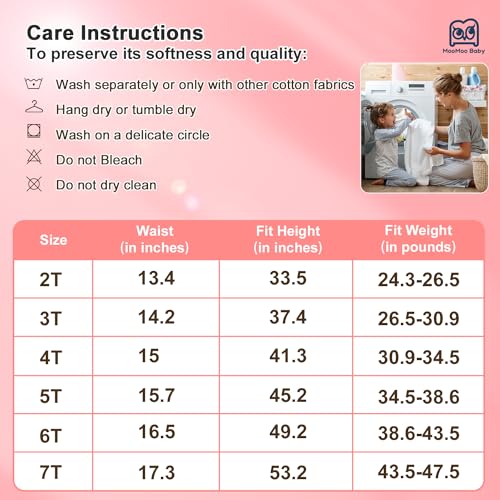 Image of MooMoo Baby Girls Potty Training Underwear 2 Packs Cotton Diaper Skirt for Potty Training Absorbent