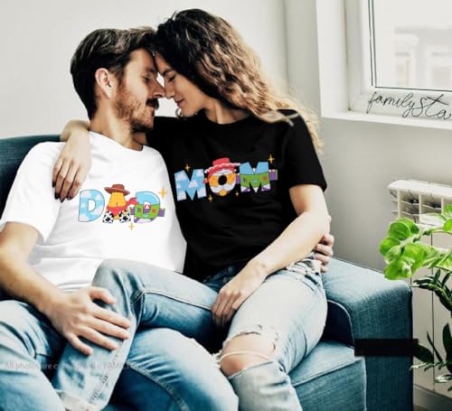 Toy Dad Shirt Toys Mom T-Shirts Funny Mama and Dada Shirts Matching Birthday Top Family Vacation Cartoon Tee4