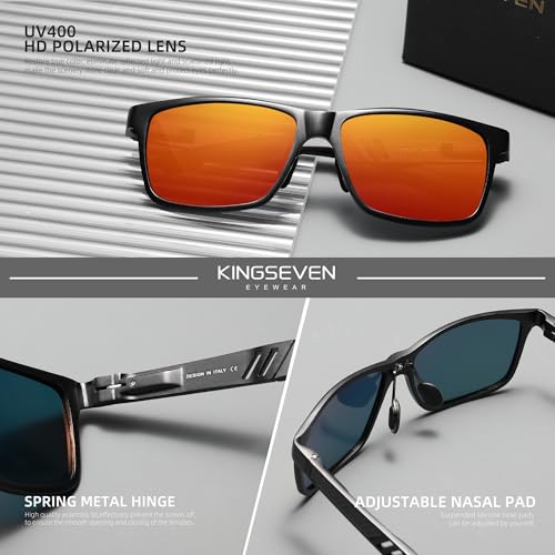 KINGSEVEN Men Polarized Sunglasses Aluminum Magnesium Sun Glasses Driving Glasses Rectangle Shades For Men Oculos masculino4
