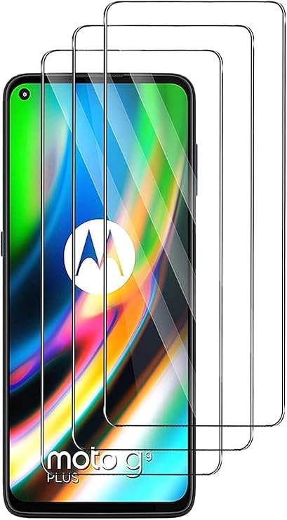 Xinyou Protector de pantalla de cristal templado para Motorola Moto G9 Plus, antiarañazos, HD transparente, dureza 9H, fácil de instalar, 3 uds. Adecuado para Motorola Moto G9 Plus