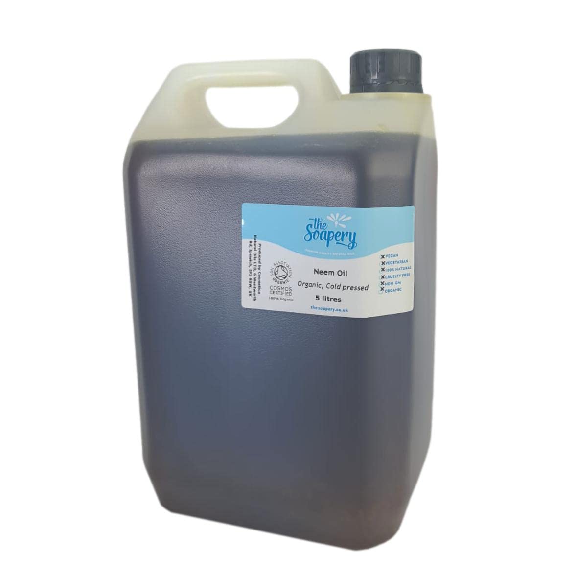 Aceite de neem orgánico 5 litros - Prensado en frío, crudo, puro, virgen, sin refinar