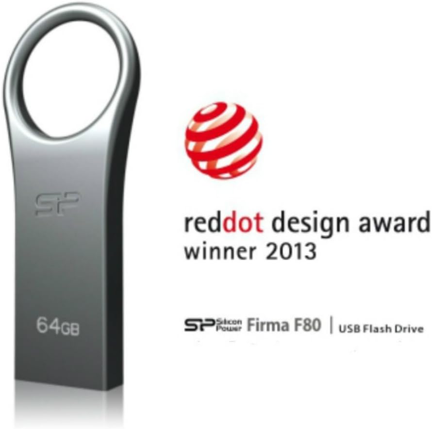 Silicon Power 8GB Firma ZN F80 USB 2.0 Flash Drive, Gray Aluminium (SP008GBUF2F80V1S)