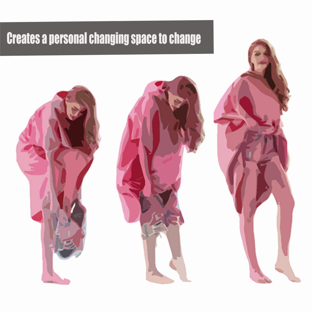 FANSU Surf Poncho de Bain Poncho de Plage, Unisexe Microfibre sans Manches Peignoir de Piscine Serviette pour Adulte Femmes et Hommes Serviette à Changement (75x110cm,Fleurs de Cerisier)