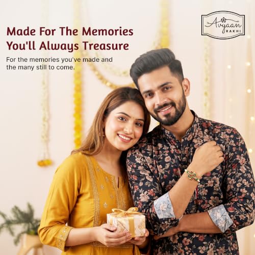 Image of Avyaan Handmade Floral Bead Rakhi for Brother | Premium Beaded Thread with Decorative Floral Centerpiece | Soft Skin-Friendly Material | Comfortable, Lightweight & Durable | Ideal for Raksha Bandhan