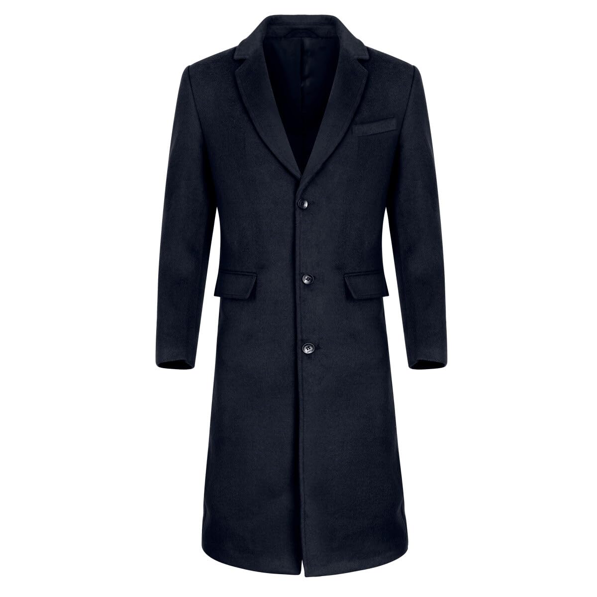 Allthemen Cappotto da Uomo Lungo Invernale Coat In Lana Outerwear Slim Fit Colletto Risvolto Trenchcoat Business