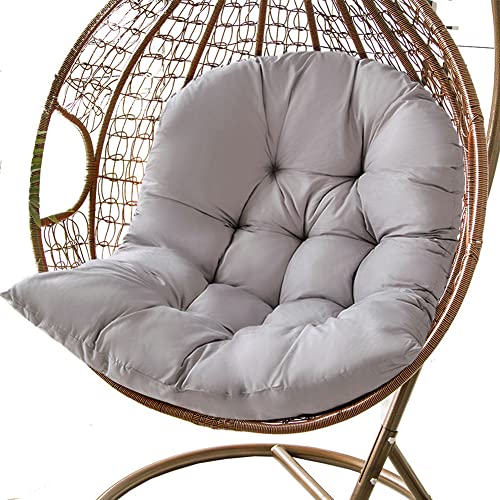 DKIEI Thicken Hanging Basket Chair Cushion Egg Chair Cushion Wicker Rattan Hanging Seat Cushion for Garden Outdoor Indoor (Only Cushion) 80x120cm Light Grey