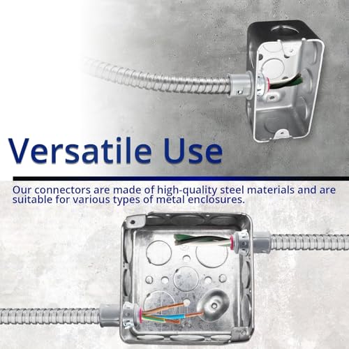 Image of MAKERELE Metal-Clad Cable Connectors, 3 /8 Inch (20 Pack)