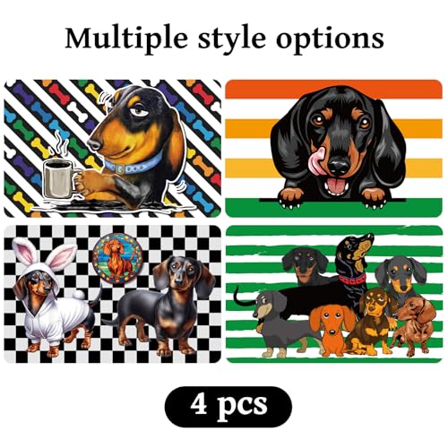 AFRITEE 4 Pcs Credit Card Skin Cover, Black Dachshund Card Covers for Debit Cards, Funny Personalized Waterproof Card Stickers Cover Skin DIY Key Transportation Decoration4