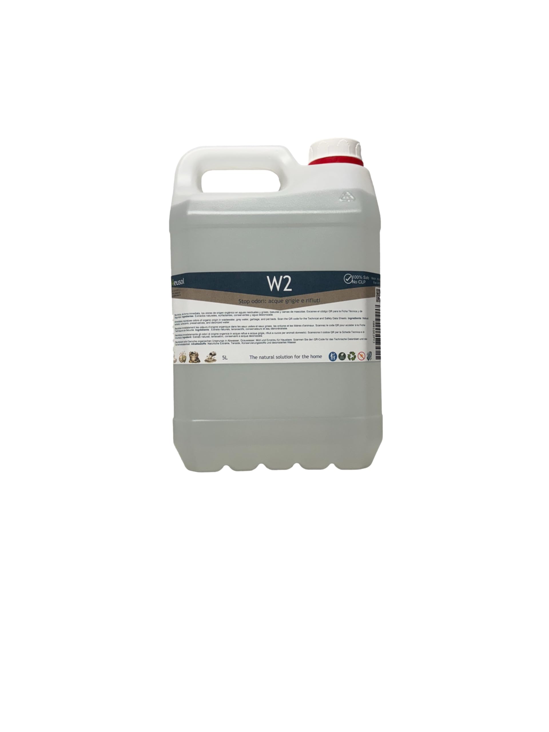 W2 5L Eliminador de olores Tuberías bajantes cañerías desagües canalizaciones sumideros Fosa séptica Depuradora Autocaravana Aguas negras y grises Antiolor (Actual, 5000, Millilitros)