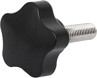 Aexit M12x46mmx40mm Plastic Knobs & Hand Wheels Star Head Screw Bolt Stud Clamping Knob Star Knobs Grip Black