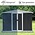 Outdoor Storage Garden Bike Shed 8x6 Feet Apex Roof Dark Grey with Aluminum Alloy Frame and Sliding Door