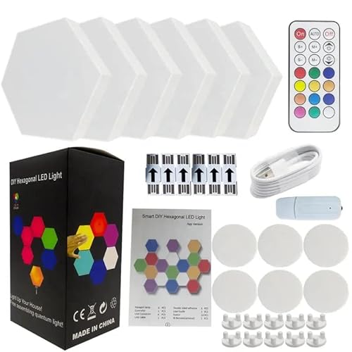 Laveli Led Hexagon Wall Lights 6-Pack, Hex Lights For Wall With App Smart Control And Remote, Rgb Gaming Lights, Modular Led Panel Wall Lights #TOP5