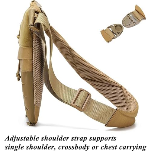 Powios Crossbody Bag, New Waterproof Outdoor Tactical Shoulder Crossbody Chest Bag, for Hiking Cycling Camping (Black,One Size)3