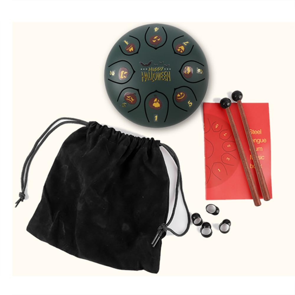 Tambor etéreo de 8 tonos de 6 pulgadas, instrumento musical de regalo para el día de Halloween, pandereta multicolor, adecuado para entrenamiento fetal, interpretación musical, iniciación musical,