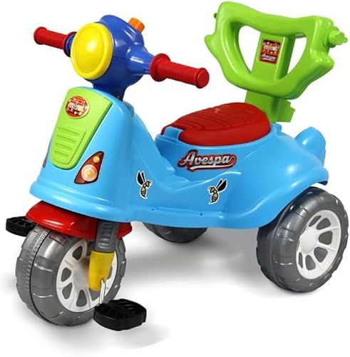 Triciclo Motoquinha de Passeio Infantil C/Empurrador e Pedal Cor: Colorido