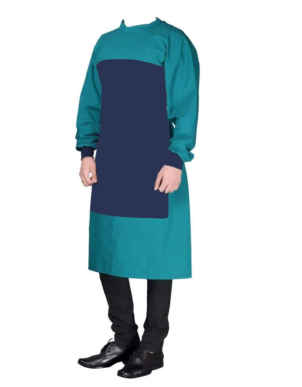 PMPS Surgeon Gown with impervious Material Green Color Surgical Gown with Navy Blue Impervious Material Back Tie - Free Size Gown (B08FX268DB) Amazon Price History, Amazon Price Tracker