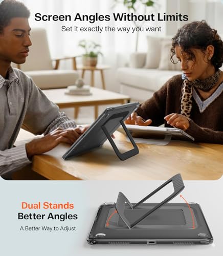 TORRAS Ostand K3 Neo for iPad Air 11 Inch Case (M4 2026, M3 2025, M2 2024), Viewing Angles Adjustable,Ultra Stable Stand, Shockproof Protective Slim Kickstand Case with Pencil Holder,Obsidian Black — view 3