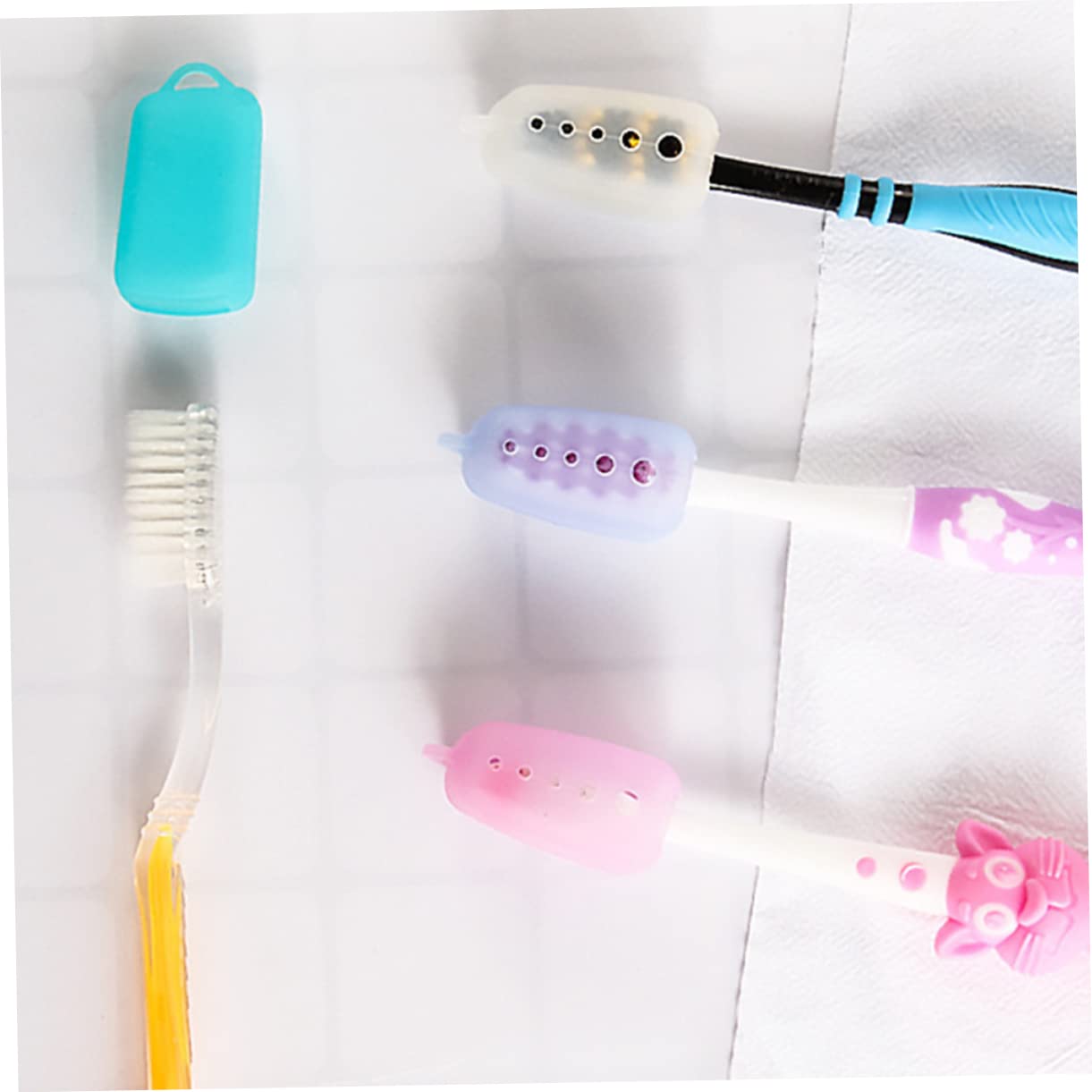 FOMIYES 50 Pz Custodia Per Spazzolino Da Denti Custodia Da Viaggio Per Spazzolino Da Denti Coprispazzola Berretto Di Testa Silicone Alimentare A Prova Di Viaggiare