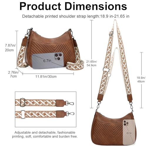 Image of GOIACII Crossbody Bags for Women Travel Purses Leather Handbags Medium Shoulder Bag with Adjustable Strap