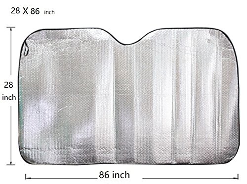 king's store,28 x 86 inches Truck Sunshade UV Heat Insulation Sun (Silver) Car Sunshade - Solar Reflective Silver Keeps Vehicle Cool - Jumbo Sun Shades Block UV Rays - Front Car Sunshade Windshield